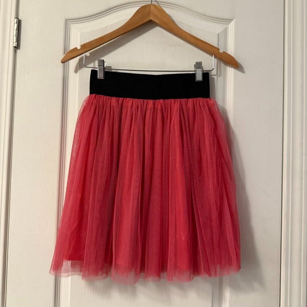 ⭐️$5, spend over $20 - Forever 21 Pink Tulle Overlay Gathered Midi Skirt